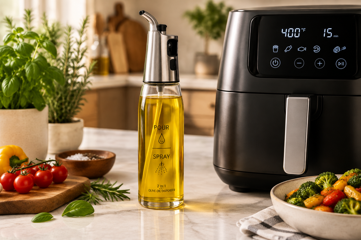 5 Reasons Air Fryer Lovers Need a 2-in-1 Oil Pourer & Mist Sprayer by the Stove
