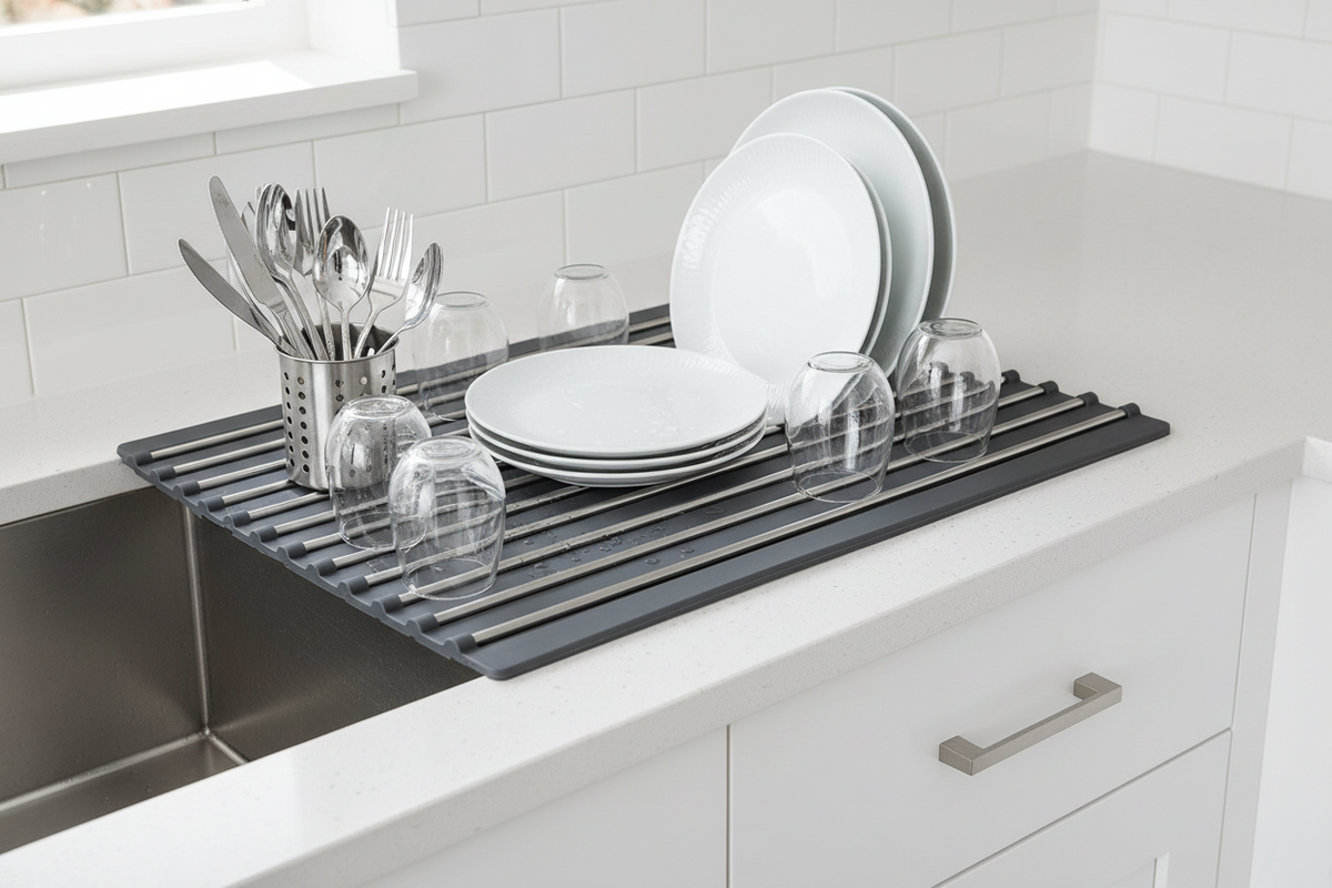 From Rinsing Veggies to Drying Pots: Why Every Small Kitchen Needs a Roll-Up Rack