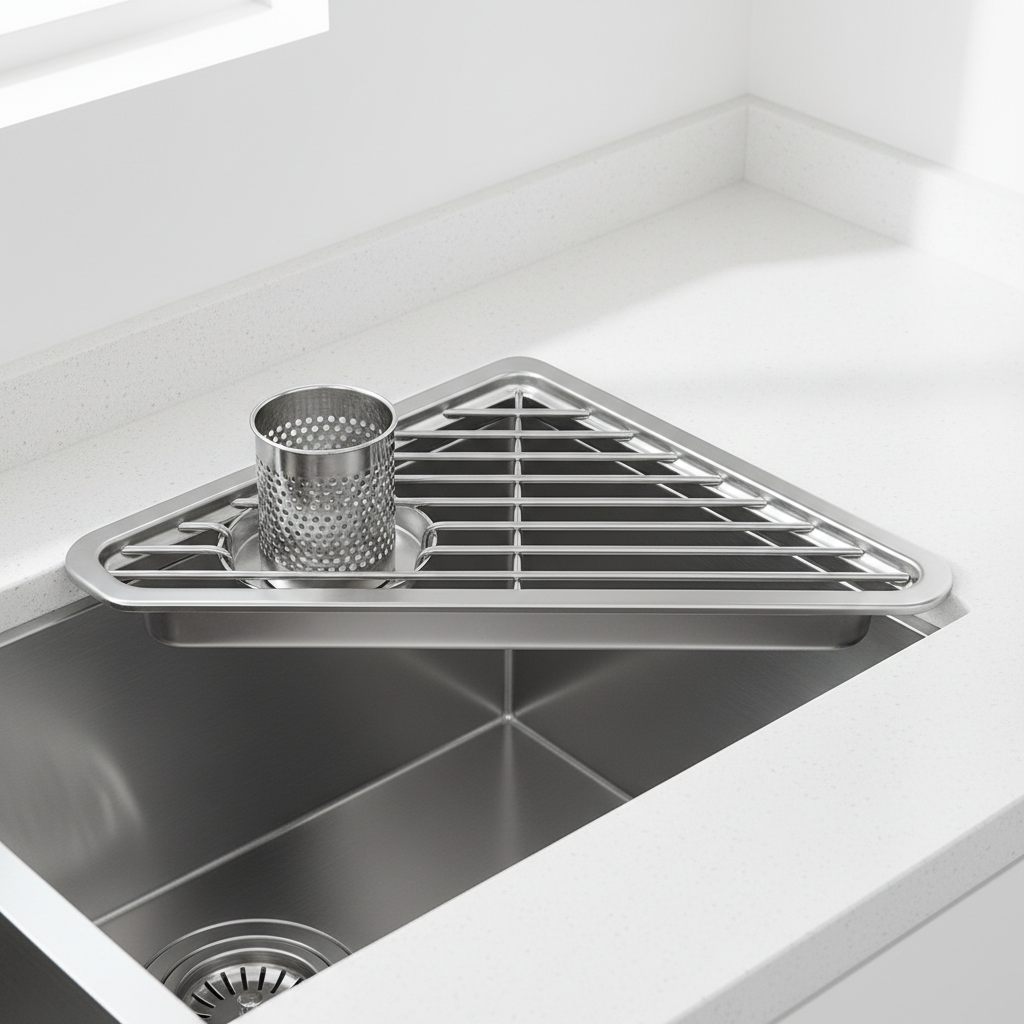No More Countertop Clutter: How a Triangular Corner Rack Doubles Your Sink Efficiency