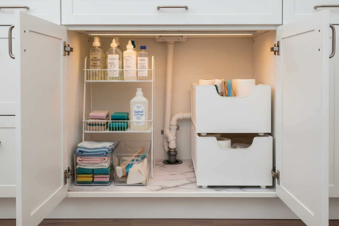 How to Organize the Messy Space Under Your Kitchen Sink for Good