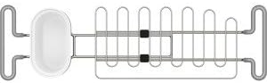 Kohler K-5473-CHR Multi-Purpose Over-The-Sink Drying Rack, Caddy with Kitchen Towel Bar Holder, Soaking Cup. Expandable 14.6" to 17.6", 17.625 x 5 x 5.25, Charcoal