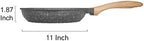 JEETEE 11 inch Nonstick Frying Pan Granite Stone Coating Cookware, Nonstick Omelette Skillet with Soft Touch Handle, All Stove Induction Compatible (Gray)