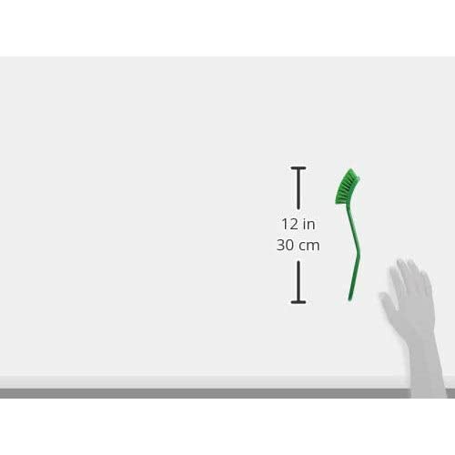 Vikan - Fine Dish Brush - Heavy-Duty, Narrow, Slip-Resistant Cleaning Brush, Polypropylene, Polyester Bristle, 11 Inch, Green, (42872)