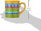 Valencia Mugs Set of 4 – 16 oz Colorful Ceramic Coffee Cups with Bold Multicolor Patterns, Microwave & Dishwasher Safe, Boho Kitchen Drinkware for Tea, Cocoa & More (Pack of 3)