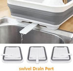 Goderewild Foldable Dish Drying Rack with Drain Plug and Swivel Spout - Lightweight, Compact and Space-Saving Dish Drainer Organizer for Kitchen, RV, Campers and Travel Trailers