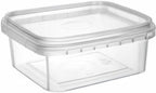 NYHI 8 oz 20 Pack Square Clear Deli Containers with Lids Disposable BPA Free Square Plastic Food Storage Containers with Lids Airtight for Meal Prep Take Out Kitchen