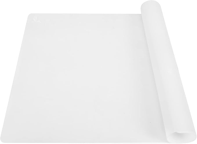 Thick Silicone Counter Mat Large 23.4"by15.6", Heat Resistant Mat for Kitchen Table/Countertop Protector/Non Stick Pastry Baking Placemats, Silicone Pad for Crafts Kids, Super Kitchen Clear