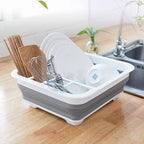 Goderewild Foldable Dish Drying Rack with Drain Plug and Swivel Spout - Lightweight, Compact and Space-Saving Dish Drainer Organizer for Kitchen, RV, Campers and Travel Trailers