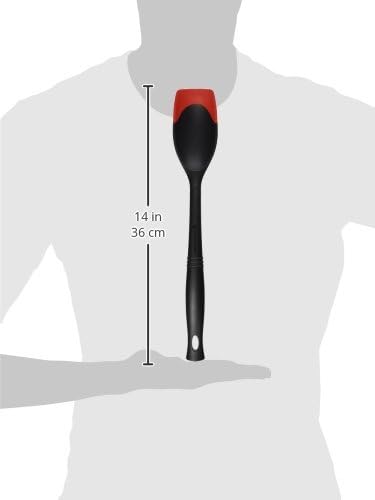 Le Creuset Revolution Bi-Material Saute Spoon, 13.5" x 2.5", Cerise