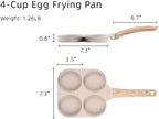 CAROTE Egg Pan Omelette Pan, 4-Cup Nonstick Granite Omelette Skillet - Pancake Pan and Healthy Egg Cooker Suitable for Gas Stove & Induction Cookware