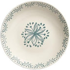 Sango 4-Piece Speckled Stoneware Pasta Bowl Set- Wide Shallow Dinner Bowls with Hand-Painted Rustic Design, Farmhouse Glossy Large Ceramic Bowls for Pasta, Salad & Everyday Meal, Siterra Glazed Garden