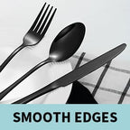 65PCS Black Silverware Set for 10 with Cutlery Drawer Organizer, Stainless Steel Flatware Set with Steak Knives, Include Spoons and Forks Set & Serving Utensils, Mirror Polished