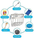 Dish Cloth Hanger+Sponge Holder +corner sink caddy Save Space Triangle 2-in-1 Sink Caddy, No Drilling with 2PCS Suckers(90° RIGHT ANGLE CORNER ONLY)
