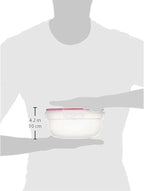 Sterilite Ultra-Seal 2.5 Qt Bowl, Airtight Food Storage Container, Plastic, Latching Lid, Microwave and Dishwasher Safe, Clear With Red Gasket, 1-Pack