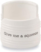 Mud Pie Give Me A Squeeze Sponge Caddy, 3" x 3", White