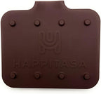 Happitasa Silicone Soap Dish Tray and Sponge Holder with Drain Chute and Feet | 3-Way Sloped Design | Bathroom and Kitchen Sink Organizer Caddy (Dark Chocolate, 5"x4", 3.5 Ounces)