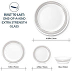 Corelle Brushed Silver 16pc, Service for 4, Dinnerware Set, 12 plates 4 bowls, Chip & Break Resistant, Dinner Plates and Dinner Bowls, Corelleware Plates