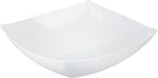 Restaurantware Moderna 32 Ounce Fancy Plastic Bowls 10 Square Disposable Salad Bowls - Durable Heavy-duty White Plastic Bowls For Warm And Cold Foods