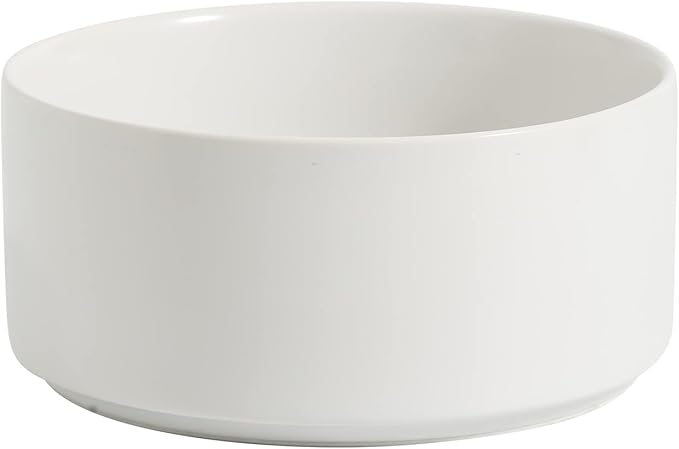 Havniva Ceramic 6.1inch Non-Slip Dog Food and Water Bowl for Small & Medium Breed Dogs,Pet Bowl for Replacement, Protects Cervical Spine (White)