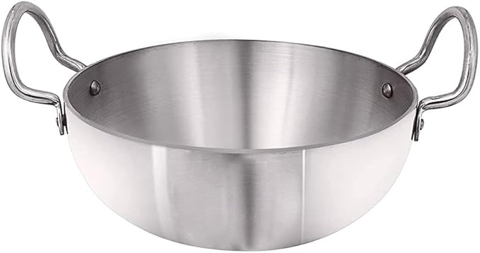 Satre Online and Marketing Aluminium Kadai Size No-12, Kadhai Frying Pan,Thickness 4 mm -Color-Silver
