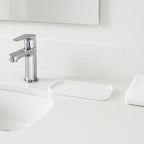 DecorRack Sponge Holder for Kitchen Sink, Bathroom and Kitchen Sink Organizer, Flexible & Durable Soap Dish for Any Countertop (White, 1 Pack)