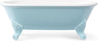 6.5" Ceramic Mini Decorative Clawfoot Bathtub Bar Soap Dish, Kitchen Sponge Holder and Shower Tray for Bathroom, 1 Pack(Baby Blue)