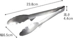 Shimomura Planning Tongs, Total Length 9.4 inches (23.8 cm), Made in Japan, Dishwasher Safe, Floating Tip, Easy to Clean, Fry Cooking, Tabletop Tongs, Stainless Steel, Tsubamesanjo 36292