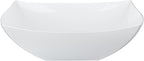 Restaurantware Moderna 32 Ounce Fancy Plastic Bowls 10 Square Disposable Salad Bowls - Durable Heavy-duty White Plastic Bowls For Warm And Cold Foods
