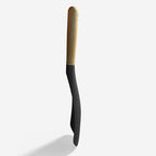 VOVOLY Cooking Spoon for Nonstick Cookingwares, Silicone Spatula Spoon for Mixing, Scoop, and Scrape, (Black-2 pack, 11.4'')