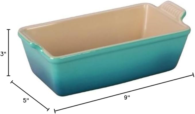 Le Creuset Stoneware Heritage Loaf Pan, 9" x 5" x 3" (1.5 qt.), Caribbean