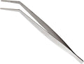 Mercer Culinary 18-8 Stainless Steel Chef Plating Tongs, Curved Tip, 9-3/8 Inch