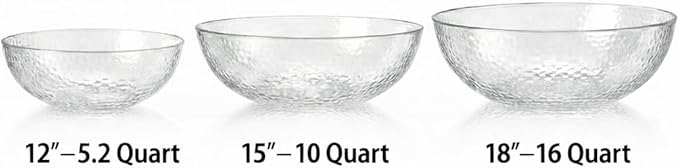 Lillian Collection Hammered Plastic Serving Bowl - 15", Clear, 1 Pc