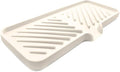 Happitasa Silicone Soap Dish Tray and Sponge Holder with Drain Chute and Feet | 3-Way Sloped Design | Bathroom and Kitchen Sink Organizer Caddy (Vanilla Cream, 10"x4", 7.8 Ounces)