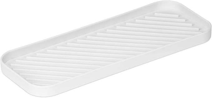 DecorRack Sponge Holder for Kitchen Sink, Bathroom and Kitchen Sink Organizer, Flexible & Durable Soap Dish for Any Countertop (White, 1 Pack)