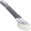 CELOX Soap Dispensing Dish Scrub Brush, Dish Wand for Kitchen, Gray