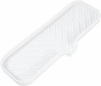 MicoYang Silicone Bathroom Soap Dishes with Drain Spout-Bathroom and Kitchen Sink Organizer,Sponge Holder,Dish Soap Tray,Perfect for Dispenser,Scrubber,Bottle,Cup on Sink or Counter-White 12"×4"