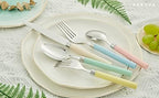 ANNOVA 20 Piece Silverware Set, Service for 4, Stainless Steel Colorful Pastel Tableware Kitchen Flatware Set Utensils, Includes Dinner Knives, Forks, Spoons, Salad Forks & Dessert Spoons (Mix 68)