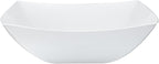 Restaurantware Moderna 64 Ounce Fancy Plastic Bowls 10 Square Disposable Salad Bowls - Durable Heavy-duty White Plastic Bowls For Warm And Cold Foods
