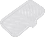 MicoYang Silicone Bathroom Soap Dishes with Drain Spout-Bathroom and Kitchen Sink Organizer,Sponge Holder,Dish Soap Tray,Perfect for Dispenser,Scrubber,Bottle,Cup on Sink or Counter-White 9.6"×5.3"