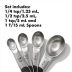 OXO Good Grips 4 Piece Stainless Steel Measuring Spoons with Magnetic Snaps, (Pack of 2)