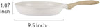 JEETEE 9.5 inch Nonstick Frying Pan Granite Stone Coating Cookware, Nonstick Omelette Skillet with Soft Touch Handle, Compatible with All Stoves (Beige)