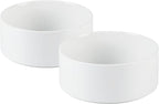Havniva Ceramic 5.1inch Set of 2 Dog and Cat Bowls, Food and Water Feeder for Small Breed Dogs, Kitty, Cats, 2pcs Dog & Cat Dishes(2 Bowls, White)