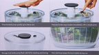 OXO Good Grips Salad Spinner | Lettuce Spinner | Fruit Washer | Fruit Washing Bowl with Strainer | Vegetable Cleaner | Salad Cleaner | Lettuce Washer | 6.22 Quart Capacity (Pack of 4)