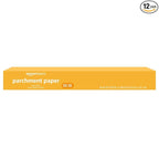 Amazon Basics Non-Stick Parchment Paper for Baking,Cooking,Oven Safe,15 inches,90 Sq Ft Roll,(Pack of 12)