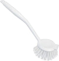LOLA Dish Brush w/Scraper, Durable Fiber Non-Scratch Bristles, Ergonomic Non-Slip Grip Handle, for Baked-on & Caked-on Messes, 1 Pack