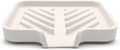 Happitasa Silicone Soap Dish Tray and Sponge Holder with Drain Chute and Feet | 3-Way Sloped Design | Bathroom and Kitchen Sink Organizer Caddy (Vanilla Cream, 5"x4", 3.5 Ounces)