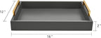 40cm x30cm Serving Trays with Handles, Grey Decorative Serving Tray, Ottoman Trays, Living Room, Bathroom, and Outdoors Decorative Trays (Charcoal)