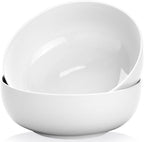 Yedio Pasta Serving Bowls 120 Ounce 9.7” Large Serving Bowls, Porcelain Salad Bowls for Kitchen, Big White Soup Bowls, Oven Dishwasher Safe, Set of 2