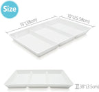 Divided Serving Tray Platter, 2 Pack 15" x 10" Fruit Veggie Food Tray for Party, Plastic Serving Trays for Appetizer, Snack, Dessert, Cookie, Brunch Decorations Platters, White Trays BPA-Free
