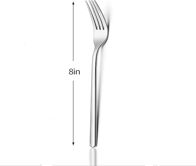 KINGSTONE Dinner Forks Set of 16, 8-Inch 18/10 Stainless Steel Forks Cutlery Silverware Forks for Home, Kitchen & Restaurant, Dishwasher Safe (Dinner Forks Set, 16-Piece)